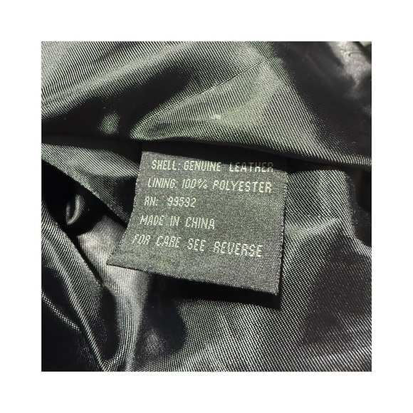 Perry Ellis Men's Black Leather Jacket size L - Picture 4 of 5